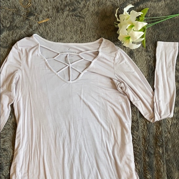 American Eagle Lavender Long Sleeve - Picture 3 of 3